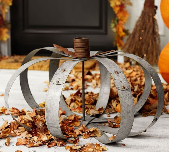 Pottery Barn OUTDOOR GALVANIZED PUMPKIN pottery barn fall decorating sale