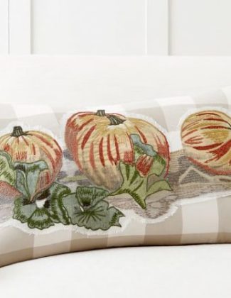 Pottery Barn PUMPKIN PATCH CHECK LUMBAR PILLOW COVER pillows sale