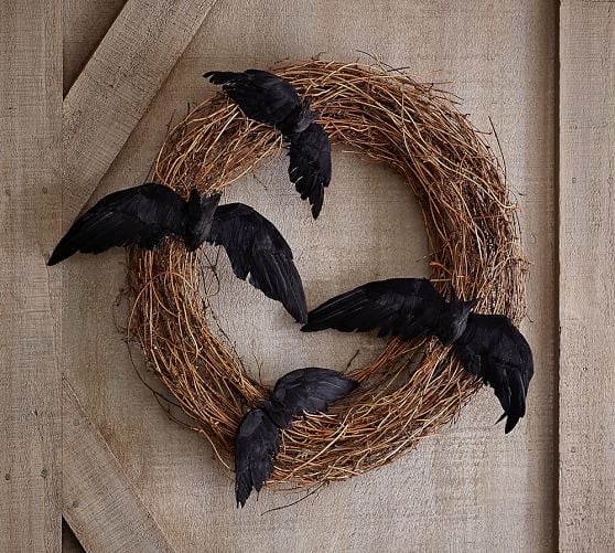 Pottery Barn TWIG & BAT WREATH pottery barn harvest and halloween sale