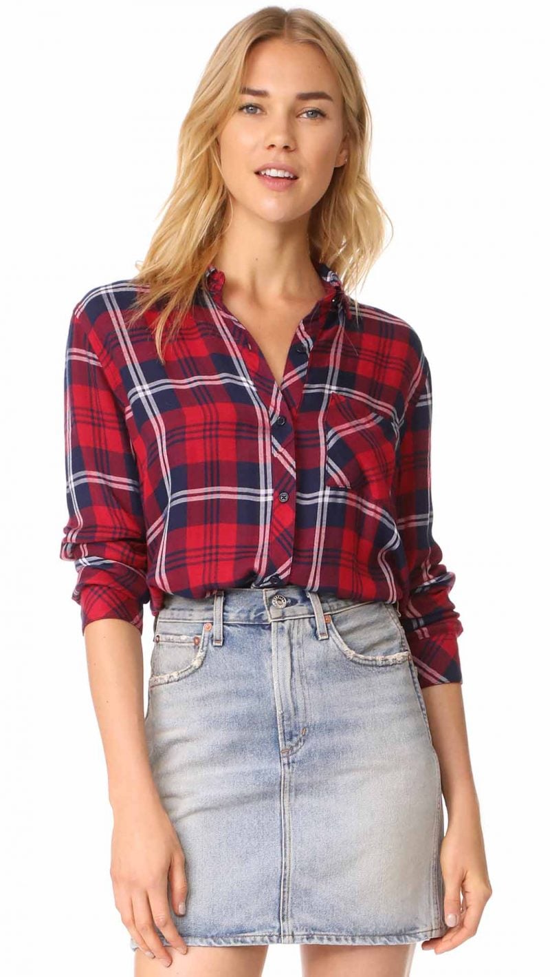 RAILS Taitum Button Down Shirt Cherry Navy White shopbop event of the season sale