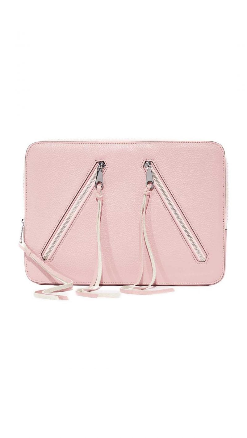 Rebecca Minkoff Moto Zip Sleeve Laptop Case Vintage Pink laptop cases women