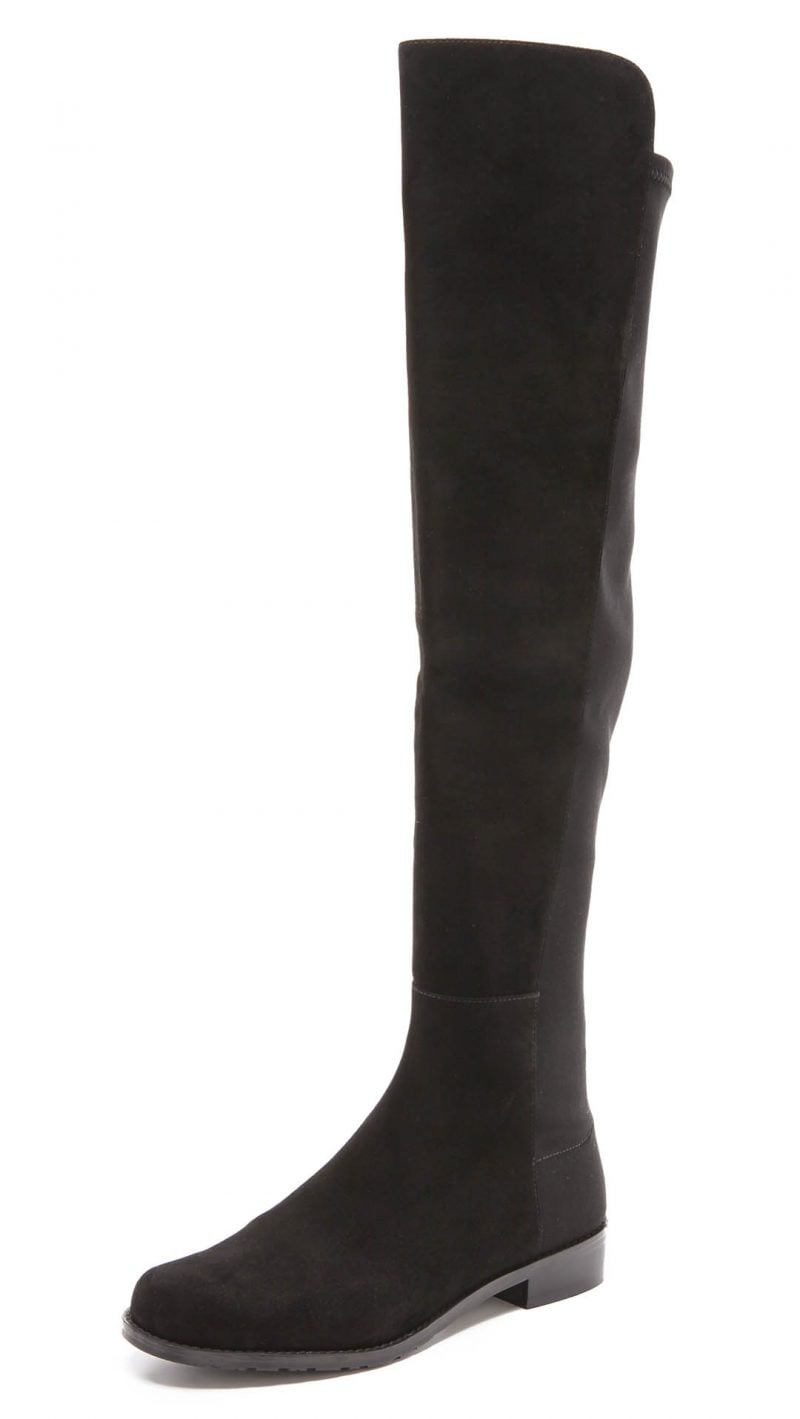 Stuart Weitzman 5050 Stretch Suede Boots Black riding boots