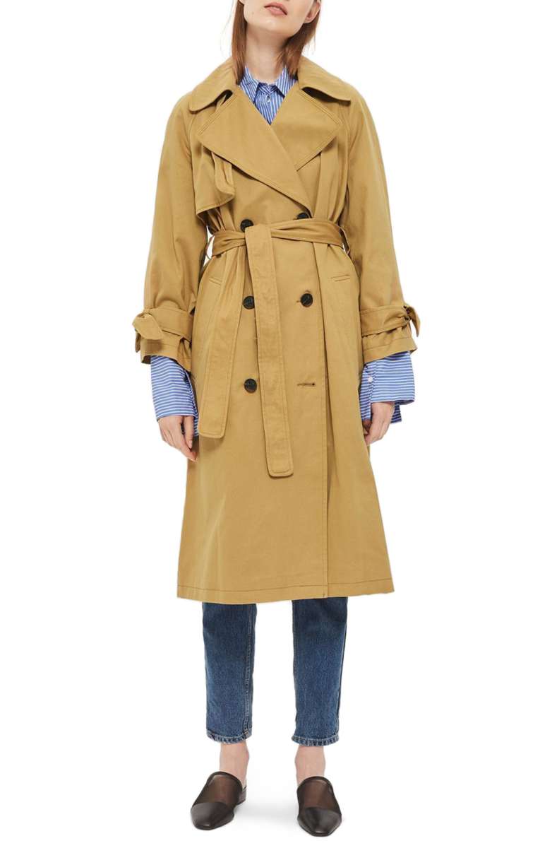 TOPSHOP Editor's Double Breasted Trench Coat Brown trench coats fall 2017