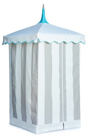 TUUCI Exuma Outdoor Cabana, Gray/White Sunbrella one kings lane summer clearance sale