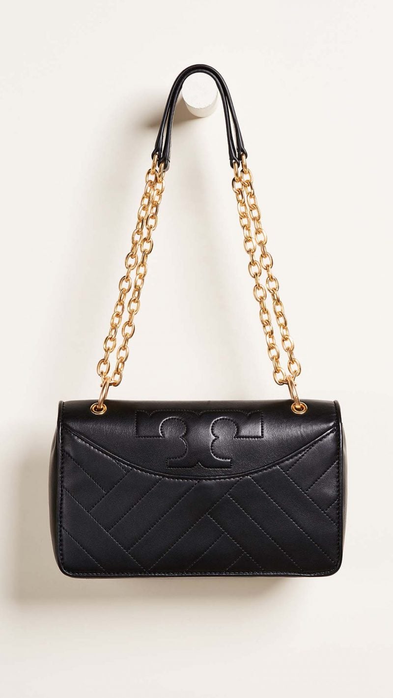 Tory Burch Alexa Shoulder Bag Black Gold SHopbop event of the season sale