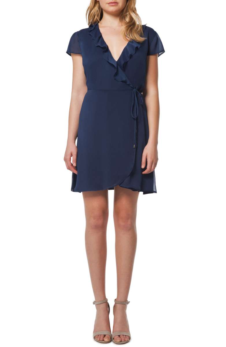 WILLOW & CLAY Ruffle Wrap Dress Denim wrap dresses fall 2017