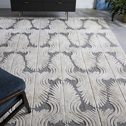 West Elm Deco Fan Rug - Slate west elm clearance sale