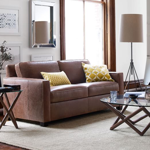 West Elm Henry Leather Sofa (76") west elm clearance sale