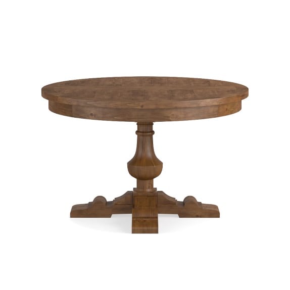 Williams Sonoma Home Balustrade Dining Table, Round Vieux Bois stain dining furniture sale