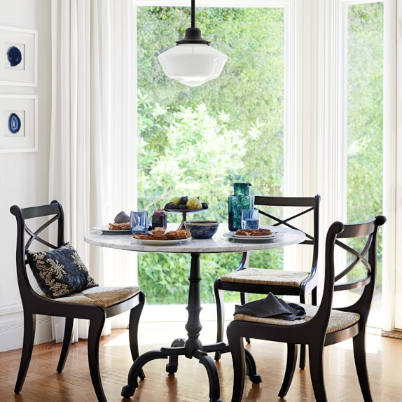 Williams Sonoma Home La Coupole Round Iron Bistro Table with Marble Top williams sonoma dining furniture sale