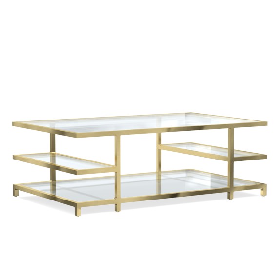 Williams Sonoma Home Tribeca Coffee Table Brass buy more save more sale 
