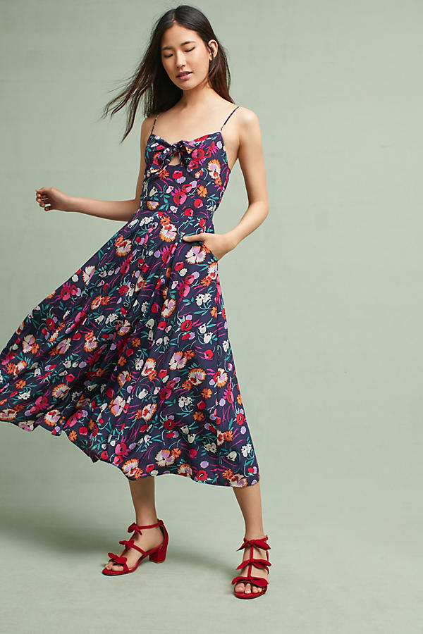 Yumi Kim Isabeau Dress Blue Motif Floral Print fall wedding guests