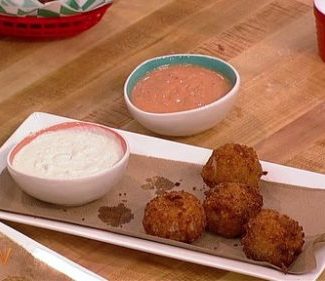 Watch "The Chew" co-hosts Clinton Kelly, chef Carla Hall, Mario Batali, Michael Symon make delicious and super trendy cheeseburger stuffed onion rings on The Chew season 7 season premiere on Monday, September 5, 2017!