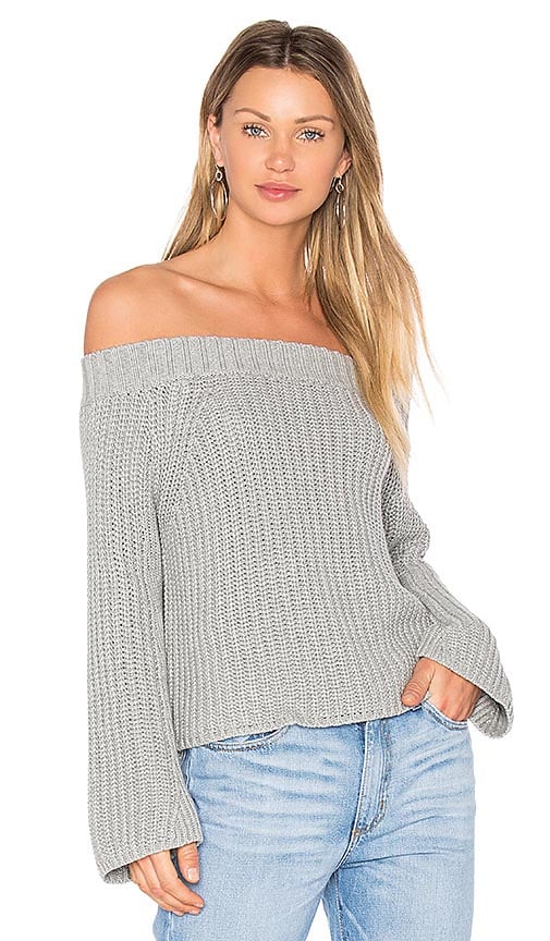525 america OFF THE SHOULDER SWEATER Heather Grey