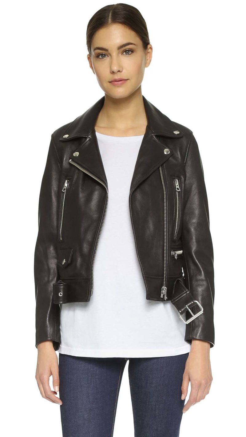 Acne Studios Leather Moto Jacket Black fall 2017