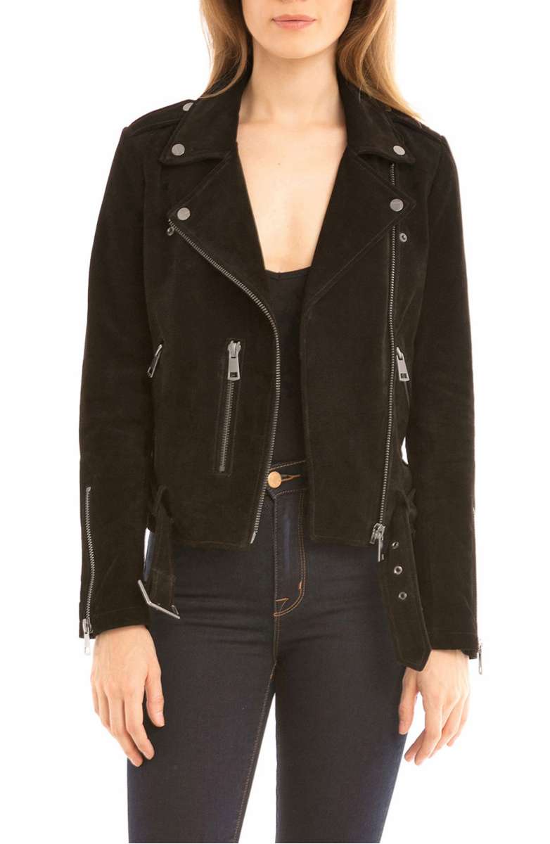 BAGATELLE Suede Jacket Dark Espresso suede moto jackets fall 2017