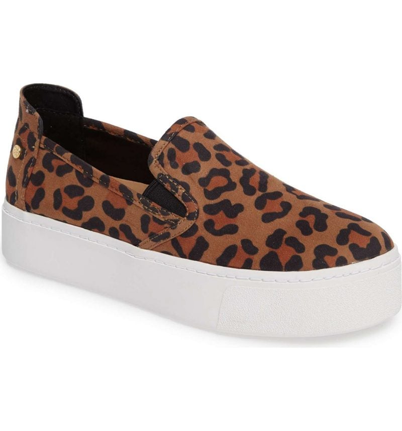 BCBG Casey Platform Slip-On Sneaker (Women) Leopard Suede leopard print sneakers fall 2017