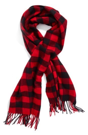 BP. Buffalo Plaid Oblong Scarf Black Red buffalo check scarves plaid 