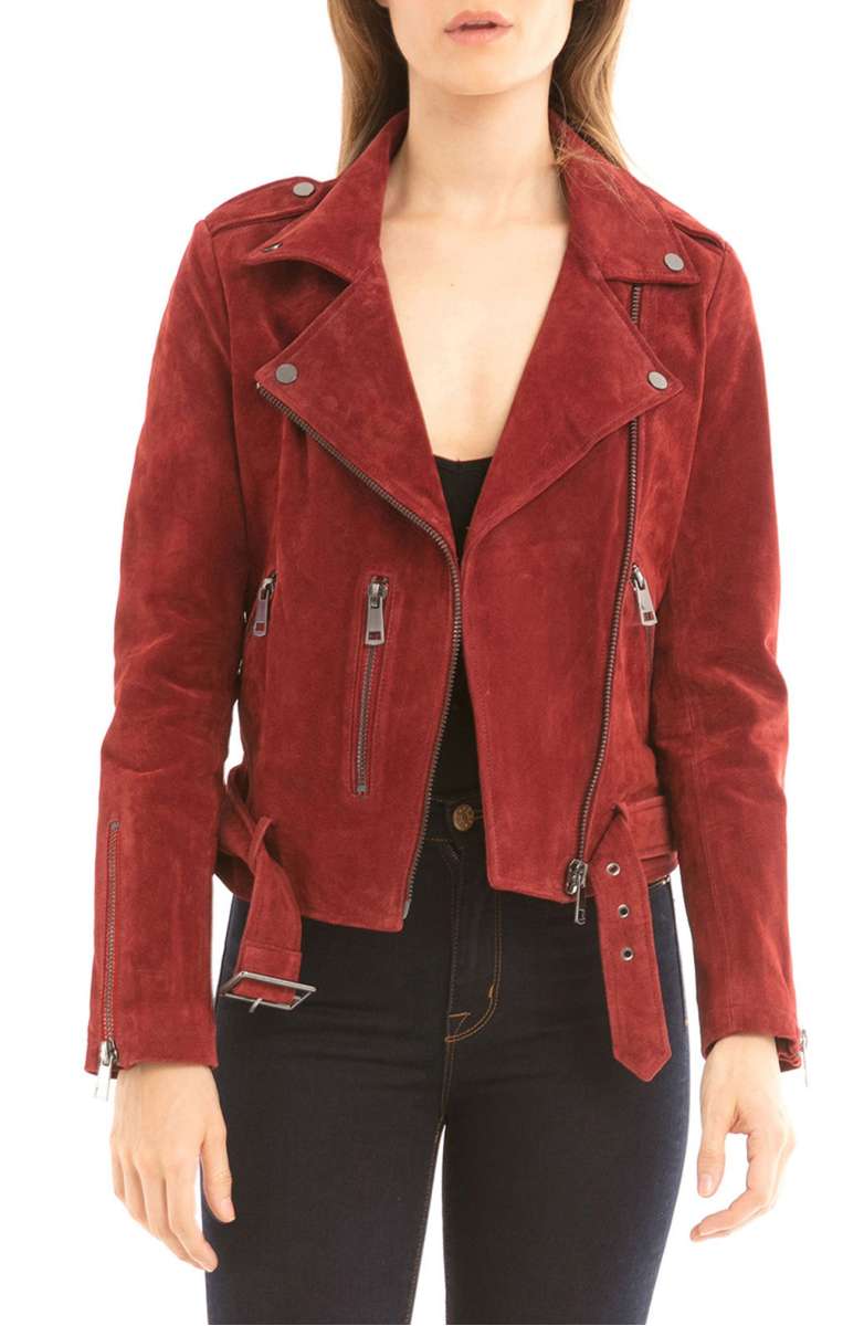 Bagatelle Suede Jacket Chili suede moto jackets fall 2017