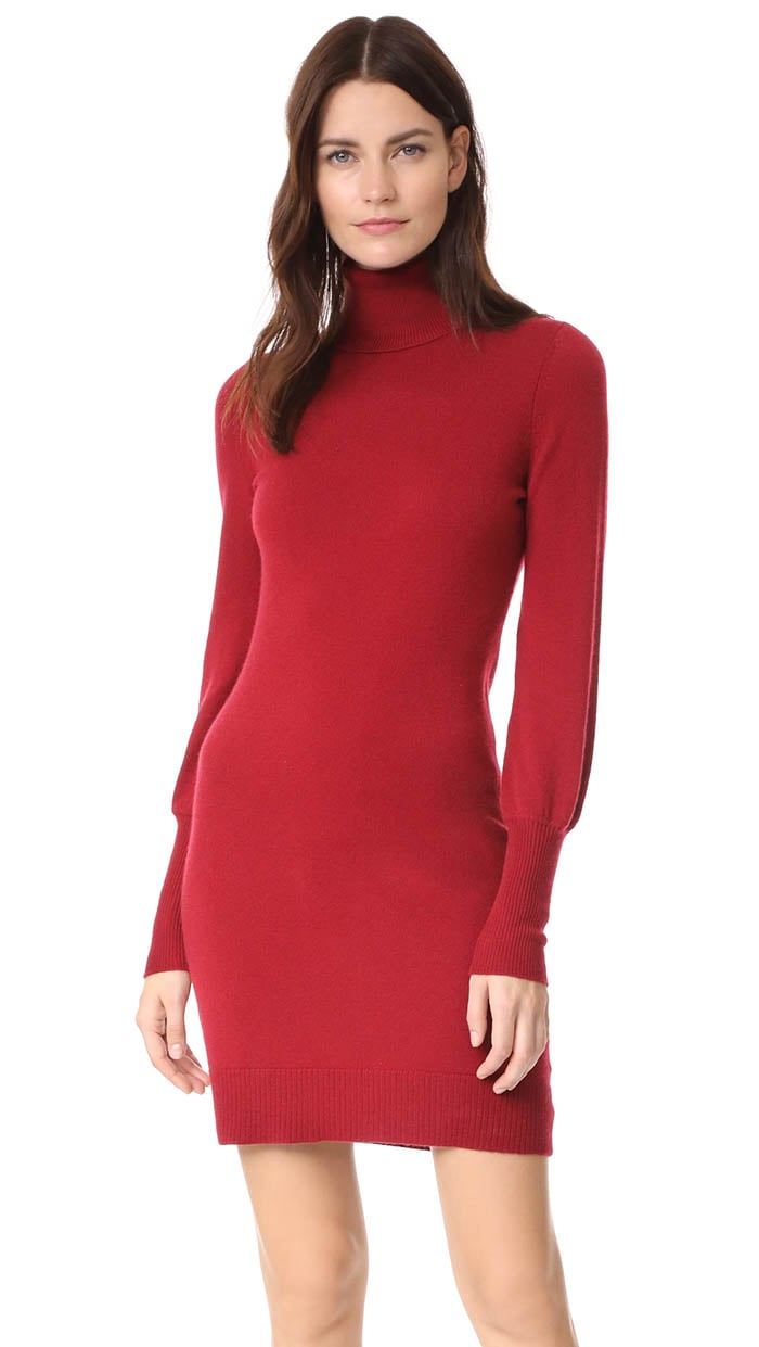 Bop Basics Cashmere Blouson Sleeve Turtleneck Dress Cranberry sweater dresses fall winter