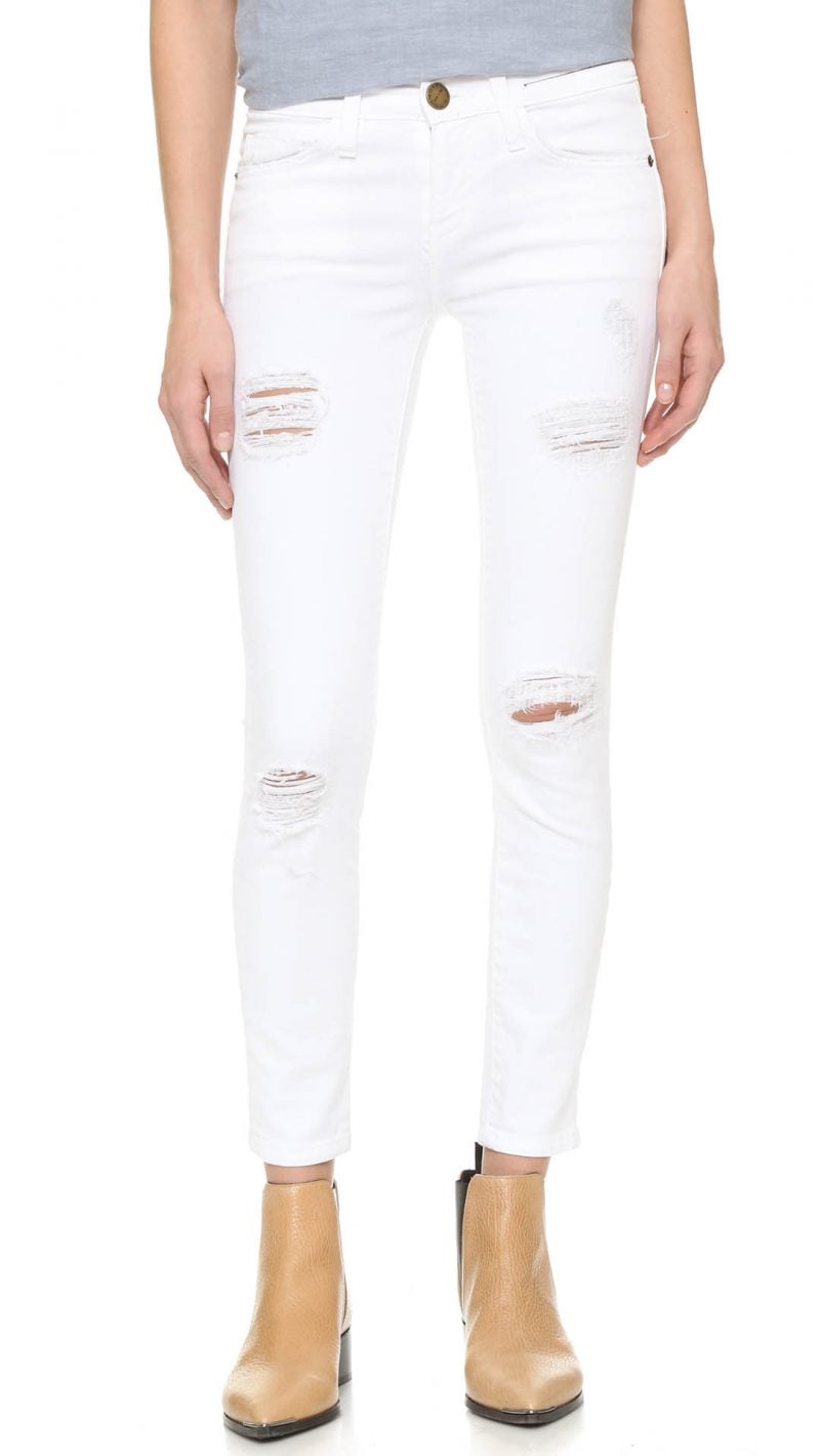 Current/Elliott The Stiletto Jeans Color Sugar Destroy White shopbop fall sale