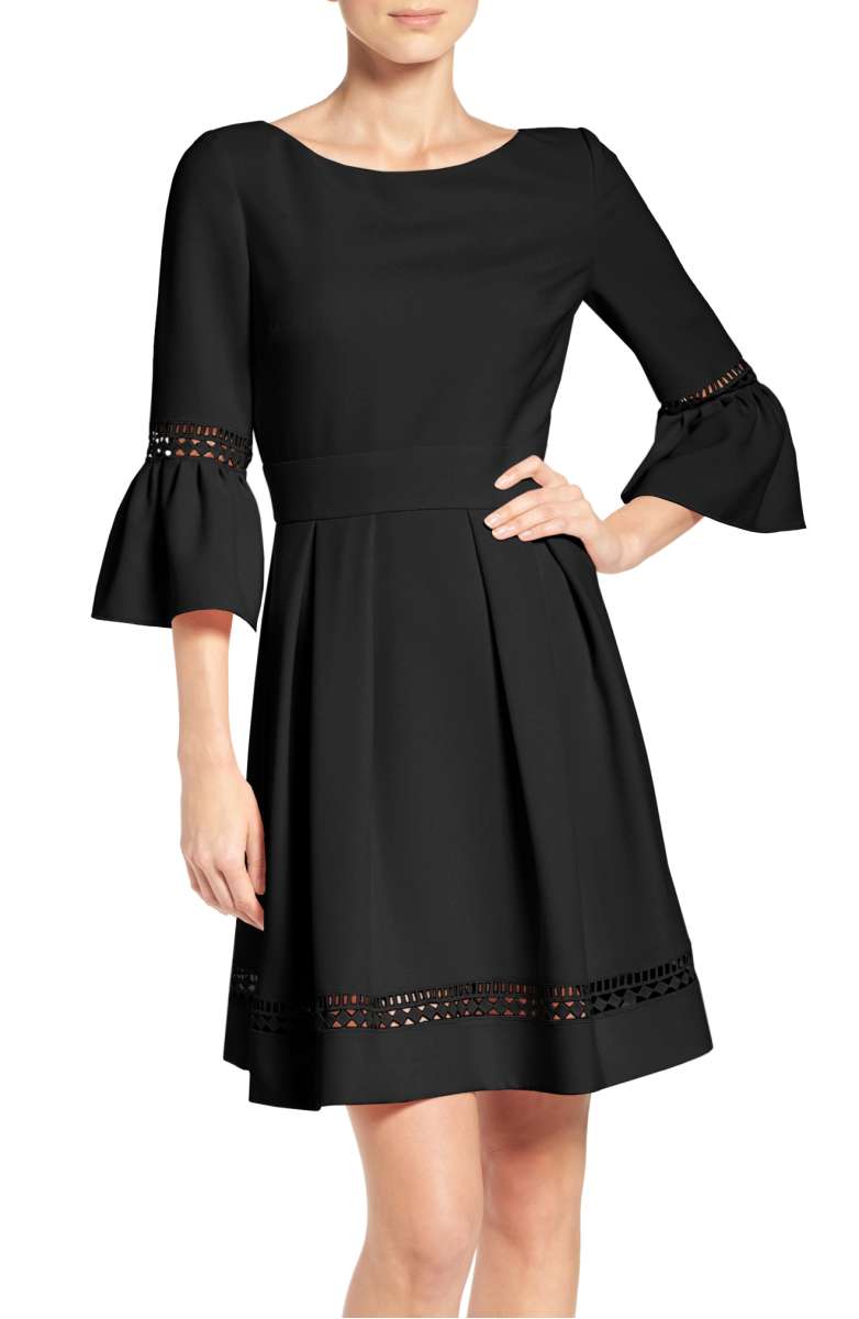 ELIZA J Bell Sleeve Dress Black little black dresses holiday party