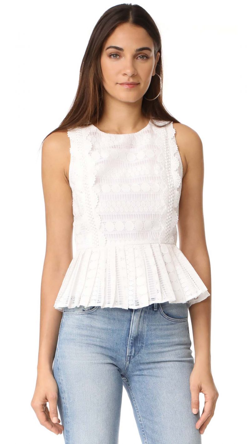J.O.A. Lace Mix Top White Shopbop fall sale