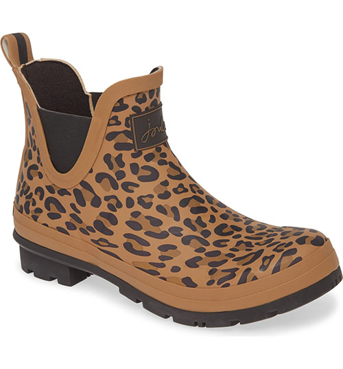 JOULES Wellibob Short Rain Boot Dark Leopard Print boots booties