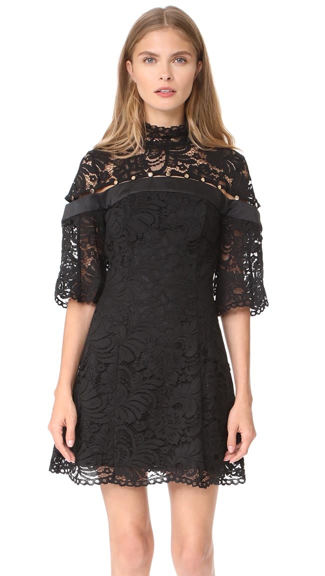 Keepsake Star Crossed Lace Mini Dress Black holiday party dresses
