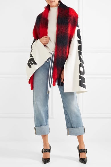 LOEWE Plaid mohair and wool-blend scarf Red Black Buffalo Check scarves 