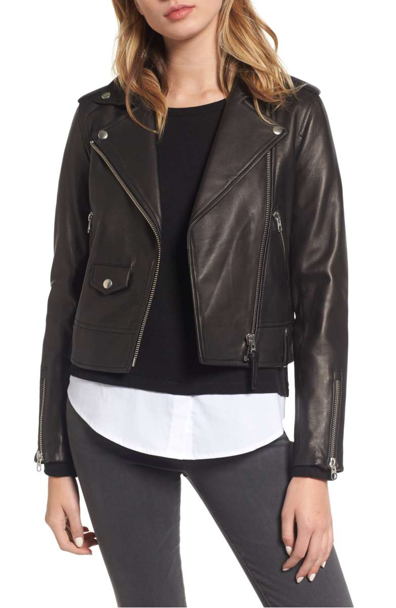 MACKAGE Baya Leather Moto Jacket Black fall 2017