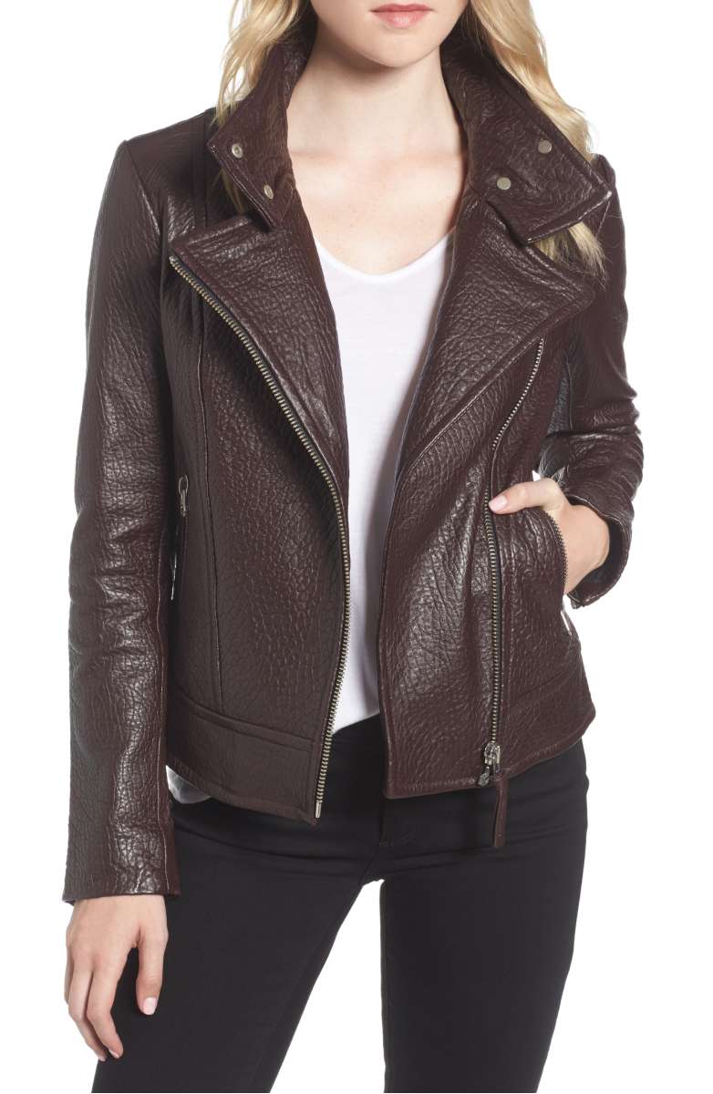 MACKAGE Lisa Signature Leather Jacket Bordeaux leather moto jackets fall 2017