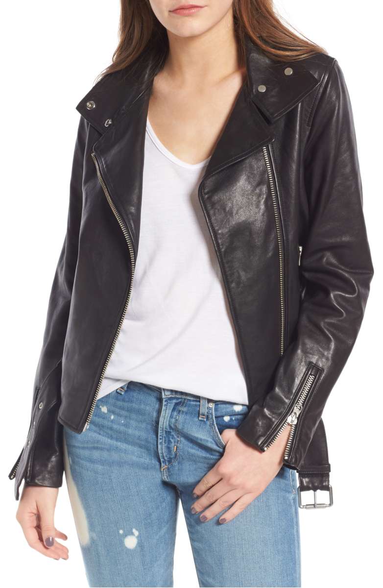 MACKAGE Miela-N Belted Leather Moto Jacket Black leather moto jackets fall 2017