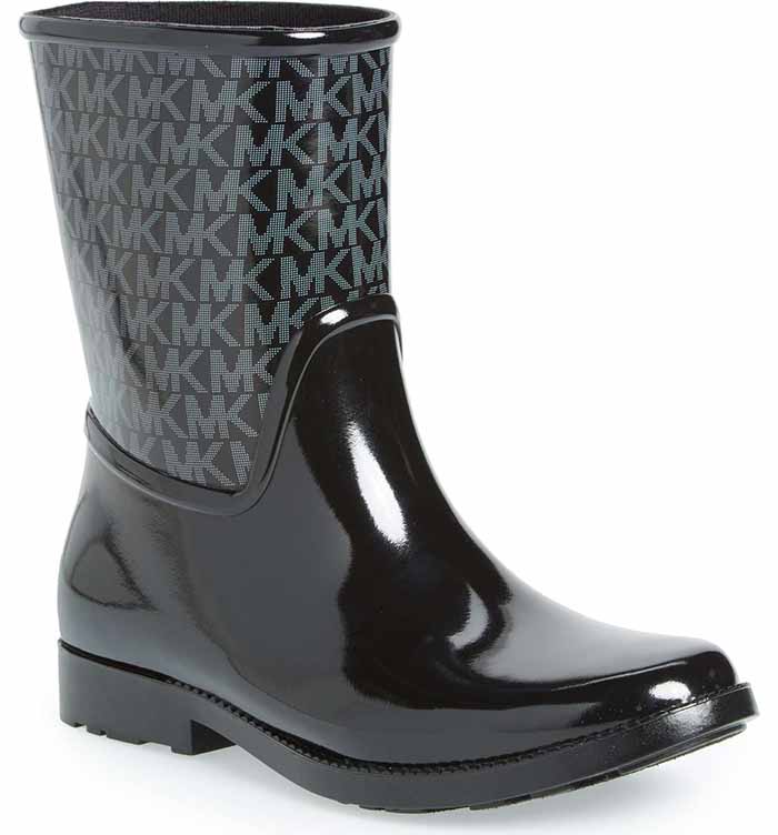 MICHAEL MICHAEL KORS Sutter Rain Bootie Black designer rain boots fall winter