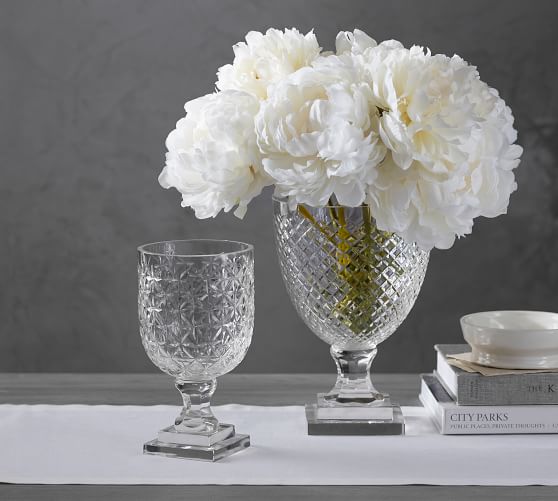 MONIQUE LHUILLIER AVA CLEAR CUT GLASS VASE Pottery Barn 