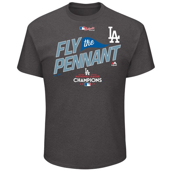 Majestic Los Angeles Dodgers Charcoal 2017 National League Champions Locker Room T-Shirt nlcs champions los angeles dodgers shirts world series