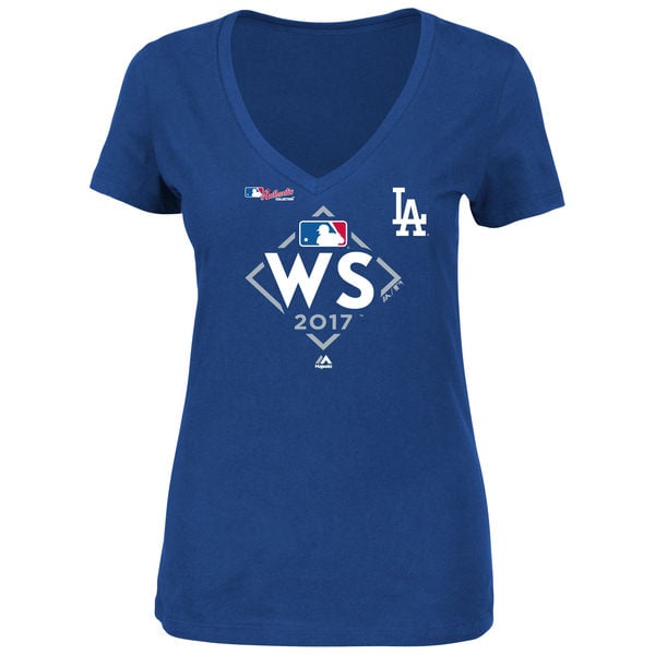 Majestic Los Angeles Dodgers Women's Royal 2017 World Series Bound T-Shirt nlcs champions los angeles dodgers world series