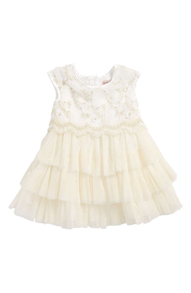 NANETTE LEPORE Embroidered Tulle Dress Cream thanksgiving dresses baby girls