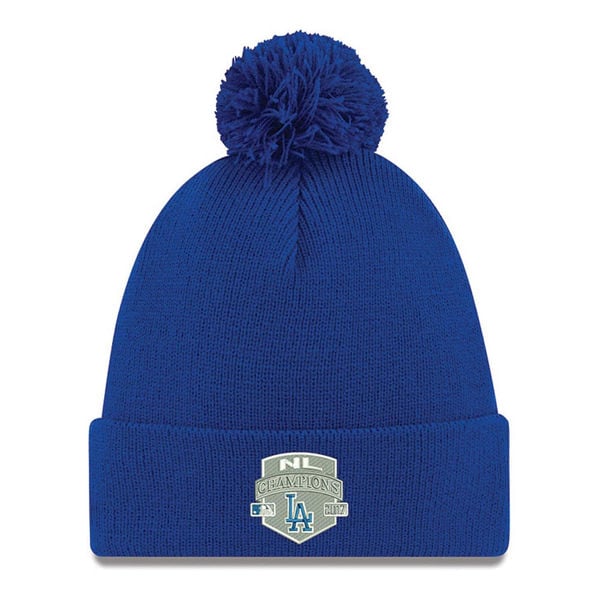New Era Los Angeles Dodgers Royal 2017 National League Champions Pom Knit Hat nlcs champions los angeles dodgers world series