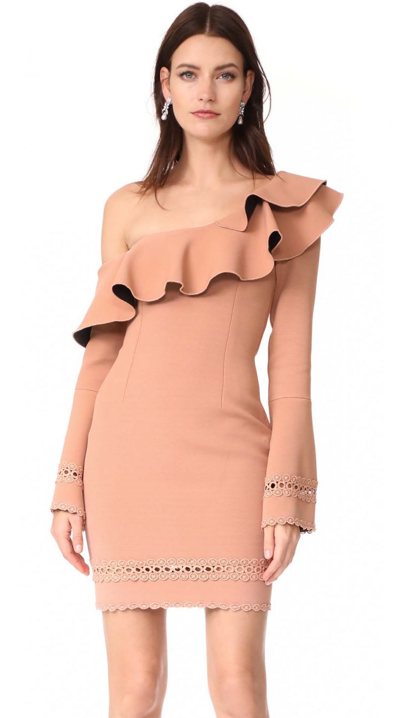 Nicholas Bandage Flounce Mini Dress Clay shopbop fall sale