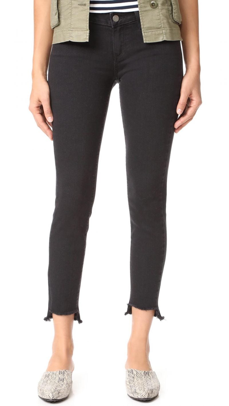 PAIGE Verdugo Ankle Jeans with Uneven Hem Vintage Black shopbop fall sale