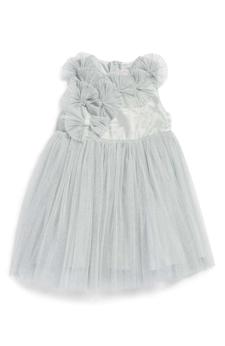 Popatu Empire Waist Tulle Dress (Baby Girls) Mint Green thanksgiving dresses for baby girls
