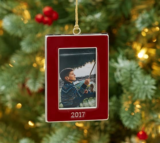 Pottery Barn 2017 DATED ENAMEL FRAME ORNAMENT, RECTANGLE 20 percent off weekend sale