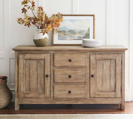 Pottery Barn BENCHWRIGHT BUFFET + HUTCH SET, SEADRIFT pottery barn bars, buffets sale