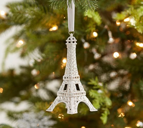 Pottery Barn GLITTER EIFFEL TOWER ORNAMENT 20 percent off weekend sale
