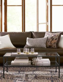 Pottery Barn PB COMFORT ROLL ARM LEATHER SOFA Leather Chocolate pottery barn flash sale