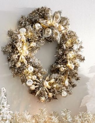 Pottery Barn TINSEL ANTIQUE SILVER WREATH pottery barn weekend sale 20 percent off