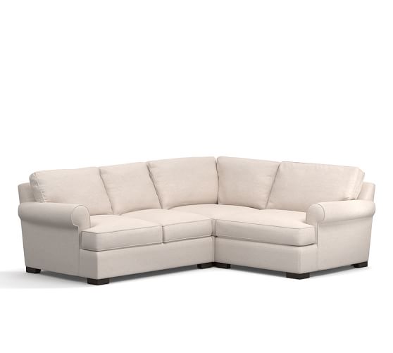 Pottery Barn TOWNSEND ROLL ARM UPHOLSTERED 3 PIECE SECTIONAL WITH CORNER pottery barn 20 percent sale