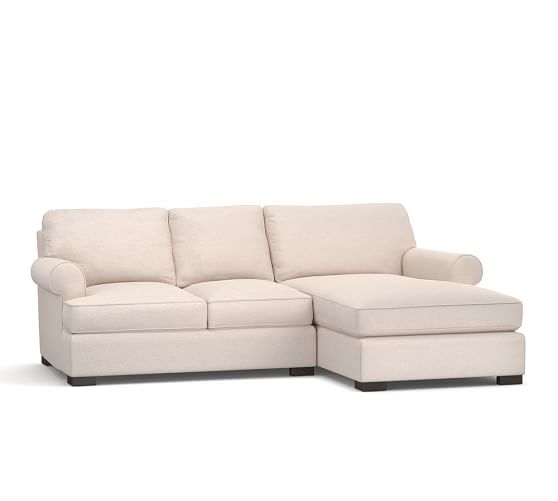 Pottery Barn TOWNSEND ROLL ARM UPHOLSTERED SOFA WITH CHAISE SECTIONAL pottery barn 20% sale