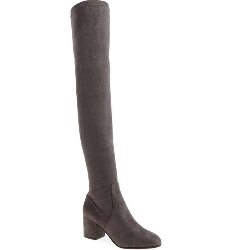 STEVE MADDEN Isaac Over the Knee Boot Grey Suede over the knee boots fall winter